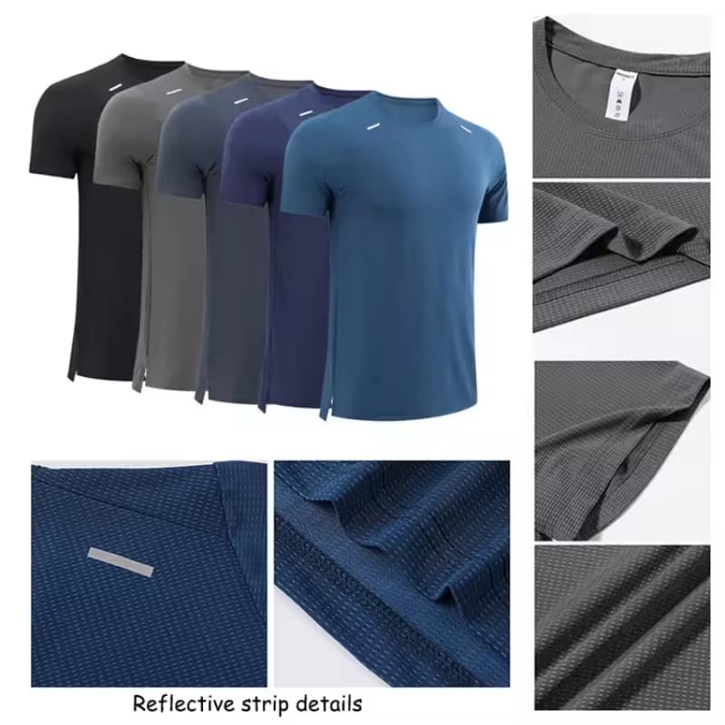 Gym Wear Compression Shirt Men Training Activewear Quick Dry Fitness T-shirt Polyester T Shirt Sport Workout Custom Gym Tshirt