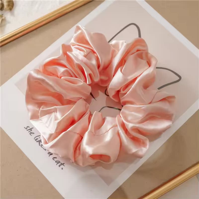 Hairband Wholesale Fashion Solid Color Silk Scrunchie Women Accessories Hair Ties Girls Silk Elastic Hair Band