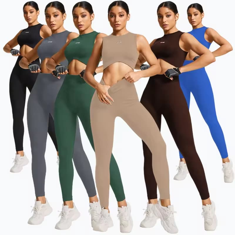 New Women V Waist Bra+Scrunch Butt Leggings Yoga Sets Gym Fitness Sets Activewear Workout Running Clothes Seamless Sportswear