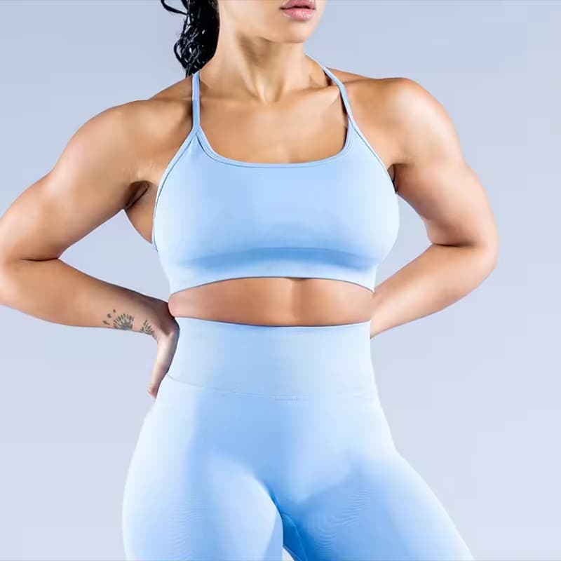 Wholesale High Quality 2 Piece Workout Set Gym Seamless Bra and Scrunch Butt Shorts Workout Sets for Women