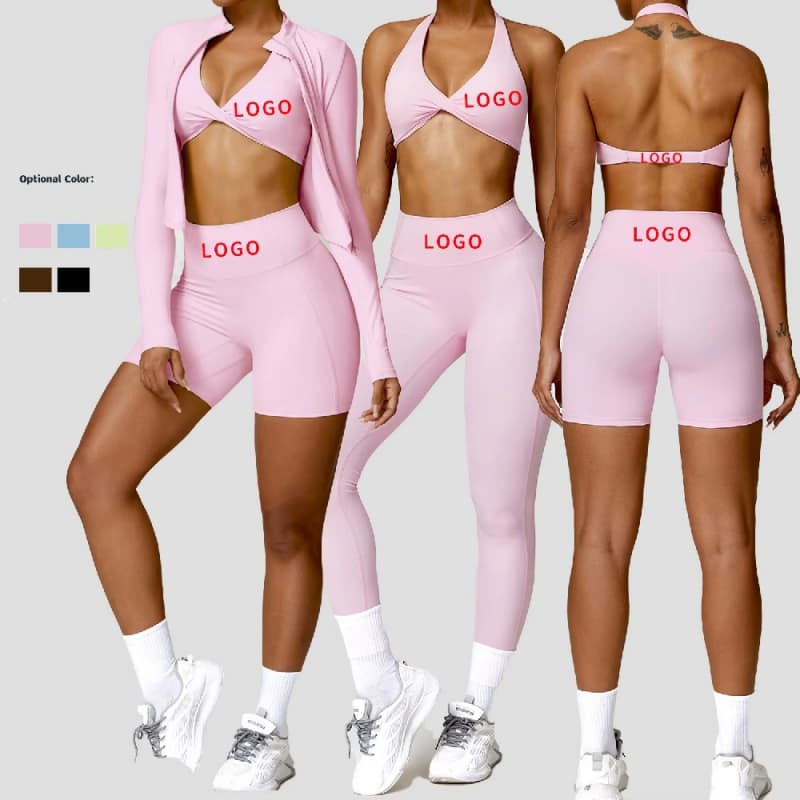 2024 Custom Butt Lift Leggings Workout Running Activewear Gym Clothing Yoga Jacket Set Seamless Short Yoga for Women