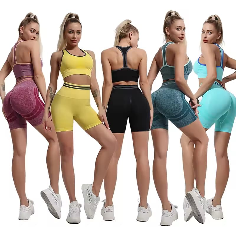 Custom Activewear Outfits Women Workout Clothing Long Sleeve Leggings Seamless Gym Fitness Sets Yoga Set