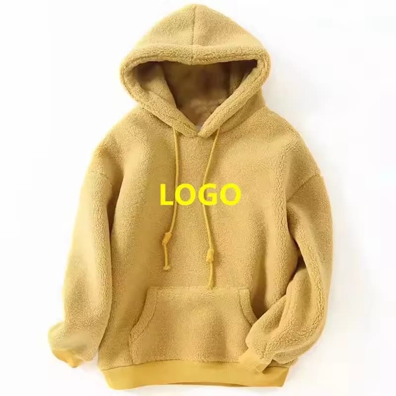 High Quality Custom Logo Winter Plain Sweatshirt Unisex Pullover Unisex Sherpa Polar Fleece Men Hoodies Jacket
