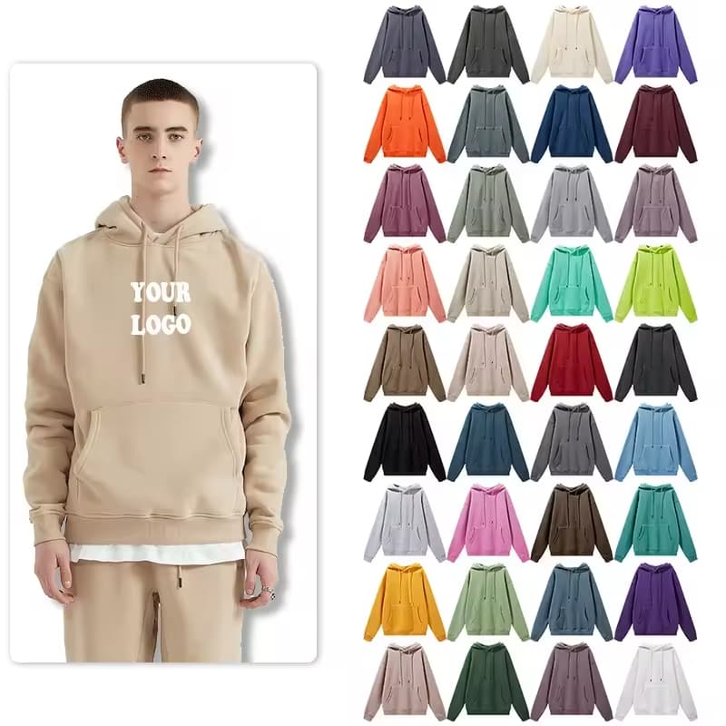 Hot Selling OEM Unisex Heavyweight Hoodies High Quality Anti-shrink Men's Hoodies Solid Color 100%Cotton Hoodies