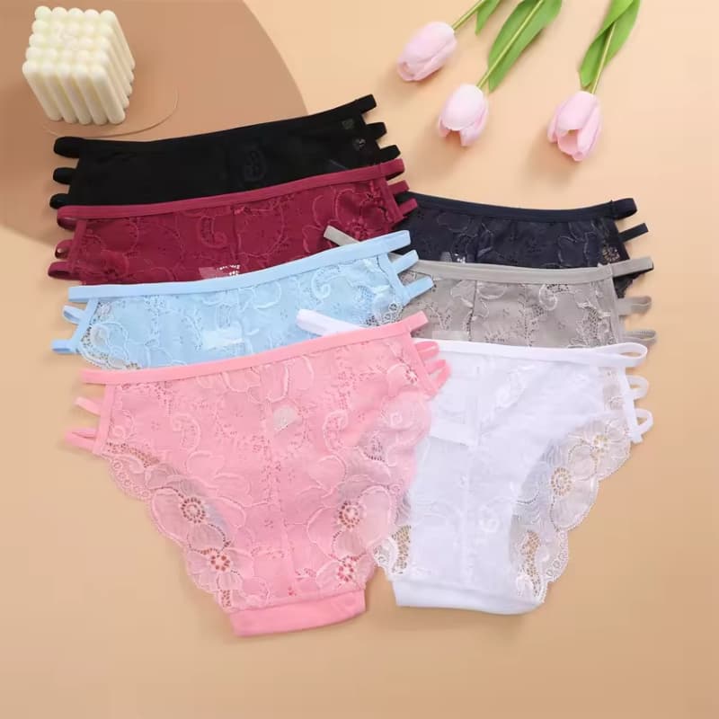 New Hot Women Cotton Strap Sexy Lace Daily Low Waist Girls Briefs Panties Underwear Lady Breathable Comfortable Hot