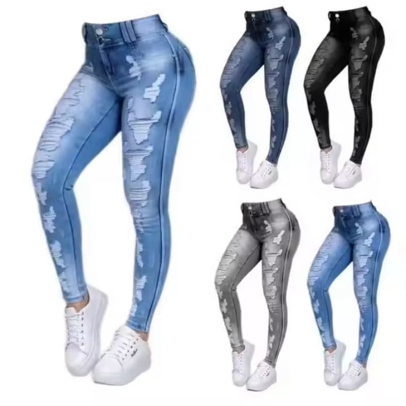 Women's Jeans Low Waist Hot Selling Cheap Denim Fashion Women's Low Waist Washed Distressed Jean's Sourcing From Bangladesh