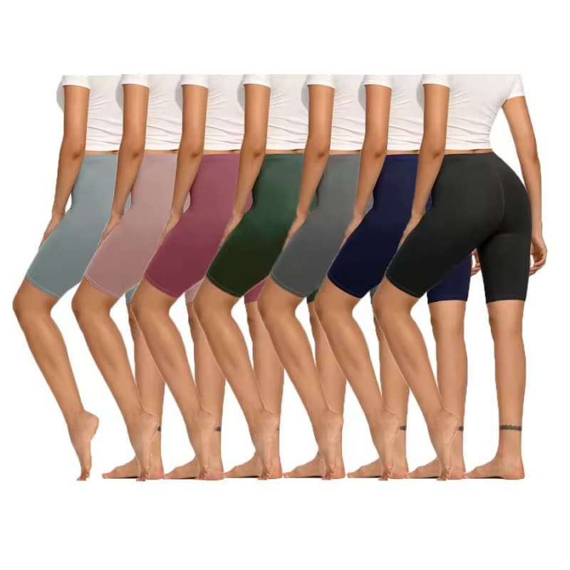 2024 Plus Size Women's Casual Biker Shorts Low Waist Stretchy Yoga Leggings Elastic Waist Factory Wholesale Running Girls Shorts