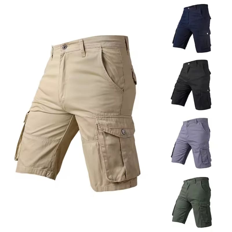 100% Cotton Summer Multi Pockets Short Pants Casual 6 Pocket Cargo Shorts for Men