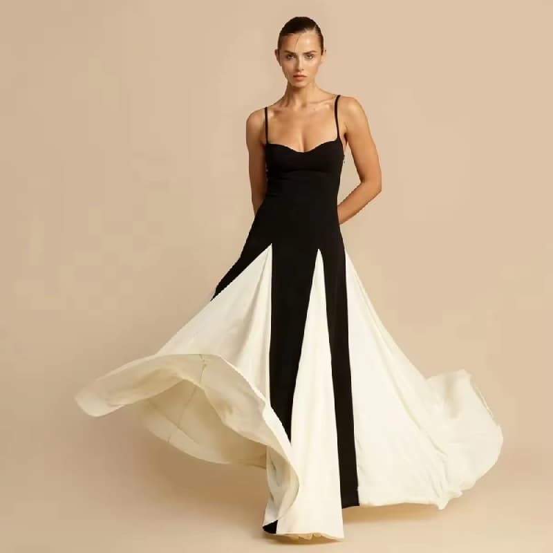 Summer New Ladies Fashion Long Dress Temperament French Elegance Princess Banquet Evening Dress Slim Package Hip Halter Dresses