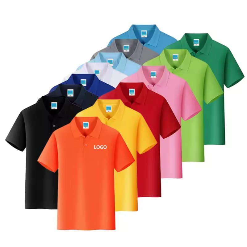 Summer Lapel Polo Advertising Culture Shirt Printed logo Round Neck T-shirt Fixed Work Clothes Work Clothes Men's Polo Shirts