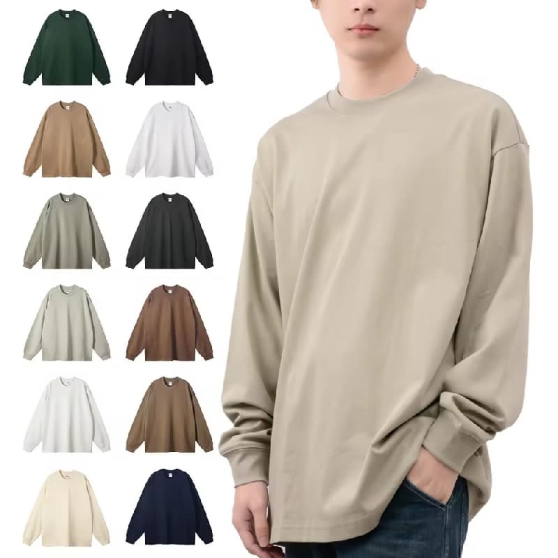 Oversized Tshirt Longsleeve t Shirt Men Custom Unisex Drop Shoulder T-shirts Long Sleeve Cotton T-shirt for Men Tee Shirts
