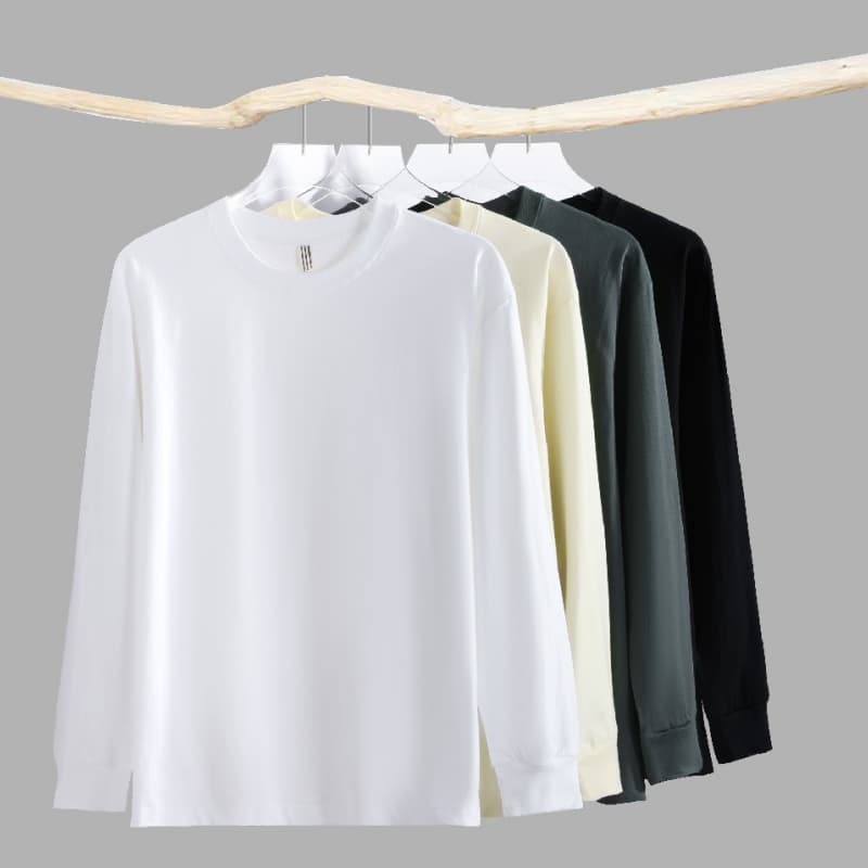 Custom t Shirt Casual Style OEM Service Mens Long Sleeve T Shirts Full Sleeve Black Shirt