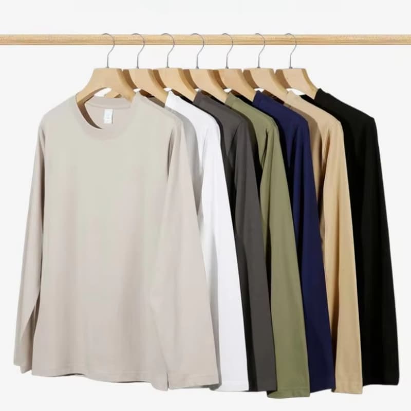Spring and Autumn Long Sleeve Cotton Base T-shirt for Men and Women