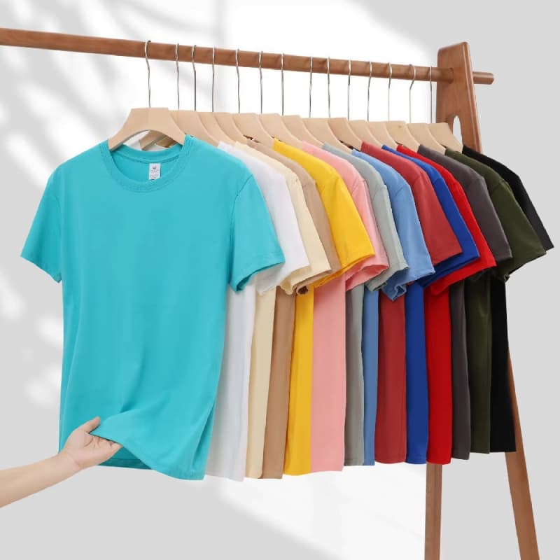 100% Cotton Causal T-shirts Men's Blank T Shirts Solid Color Short Sleeved Men's T-Shirt