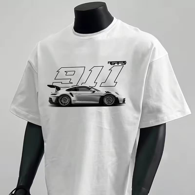 Customize Men's New Racing Casual Personality Figure Print Short Sleeve T-shirt Suitable for Everyday Wear Summer T-shirt